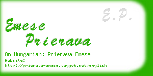 emese prierava business card